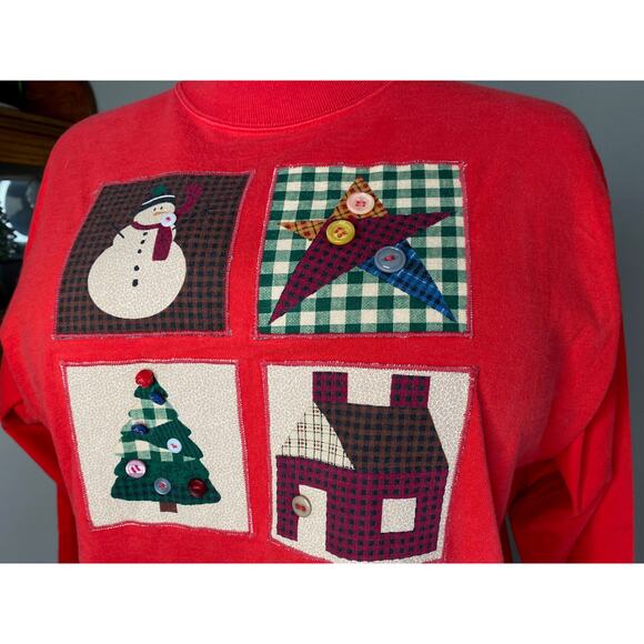 Ugly Christmas long sleeve tshirt snowman tree star - Picture 2 of 9